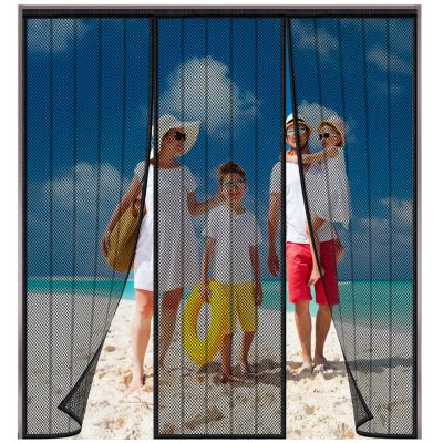 HGPFCB Magnetic Fly Screen Door, Double-Door Design, No-Drill Adhesive Installation