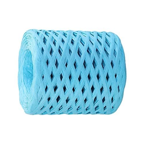 1 Roll Natural Raffia Paper Ribbon, Blue