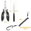 DHWEKU Stainless Steel Fishing Pliers with Coiled Lanyard view 2