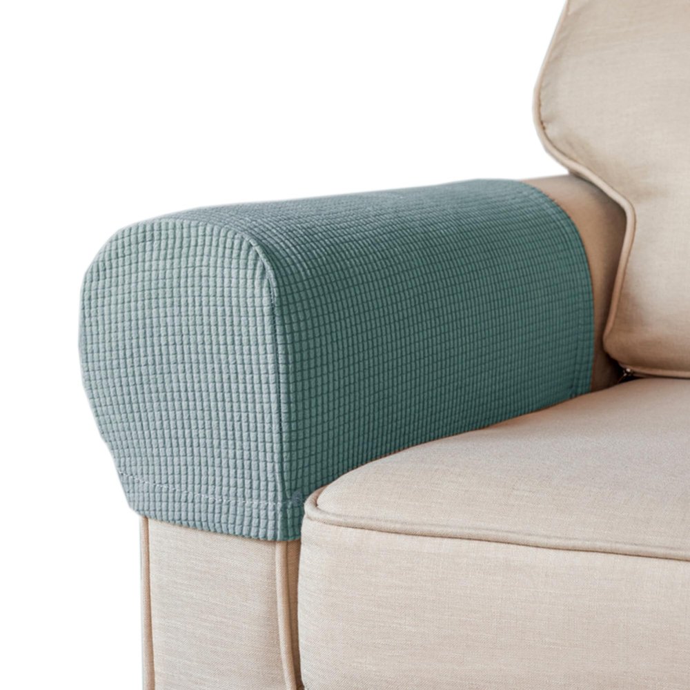 XXIUDEE Washable Sofa Armrest Covers, Stretch Fabric, Blue, 2 Pieces