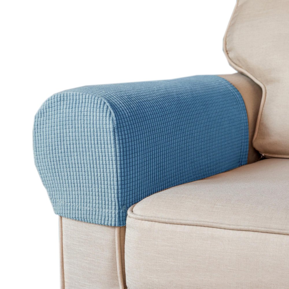 XXIUDEE Washable Sofa Armrest Covers, Stretch Fabric, Arm Caps, 6-Pack, Dark Blue