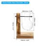 PATIKIL Heart-Shaped Hydroponic Plant Vase with Wooden Stand view 2