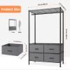 KZOBYD Garment Rack with Fabric Drawers, 90 × 40 × 180 cm (Black) view 2