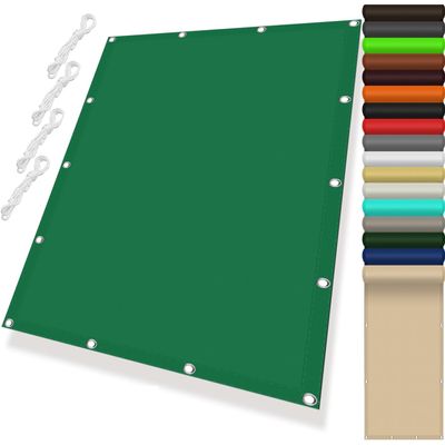 Waterproof Rectangular Shade Sail 2.4 x 4.8 m, Custom Size, 98% UV Protection, Dark Green