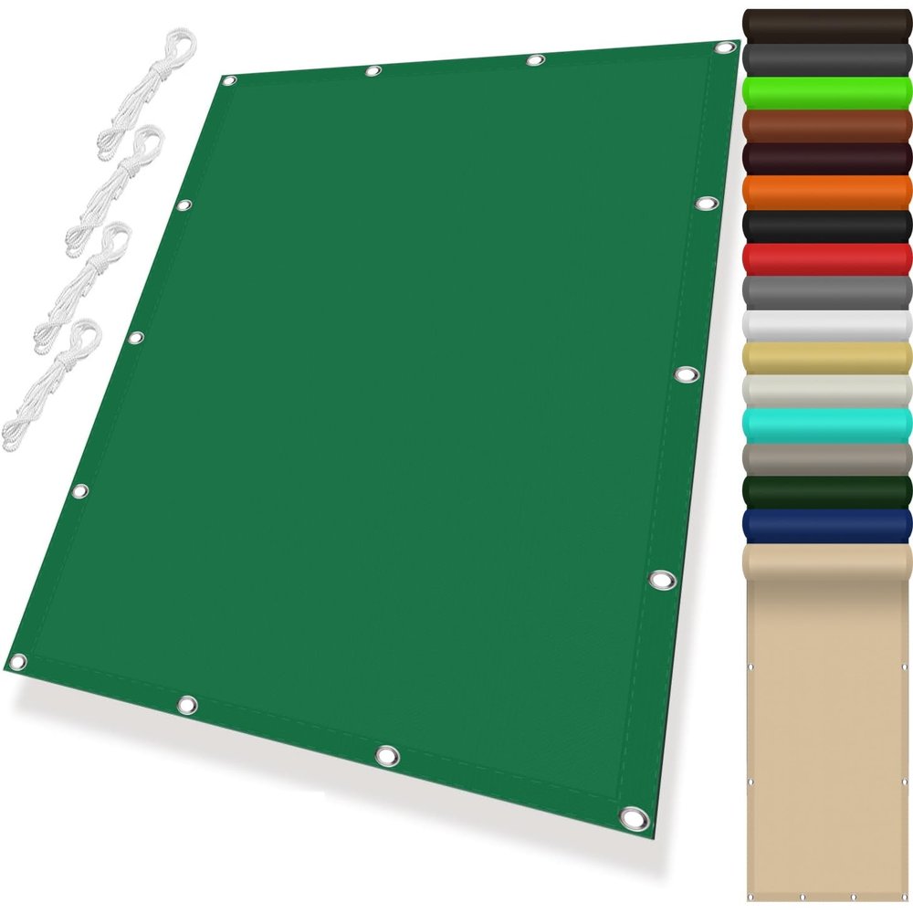 Waterproof Rectangular Shade Sail 2.4 x 4.8 m, Custom Size, 98% UV Protection, Dark Green