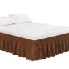 CAFFEN 1PC Elastic Bed Skirt, Dark Brown, Twin 99 x 190 x 38 cm view 1