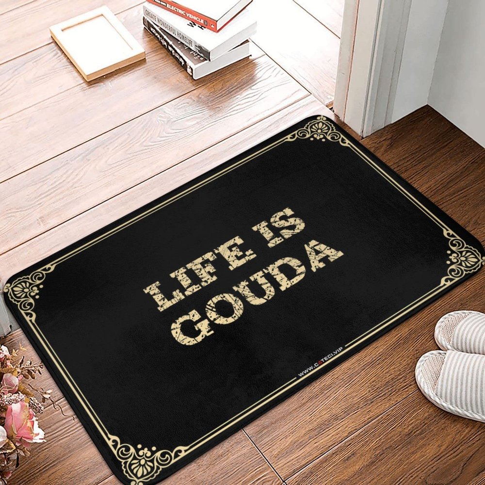 STUDE Personalized "Life Is Gouda" Outdoor Doormat, 50 x 80 cm