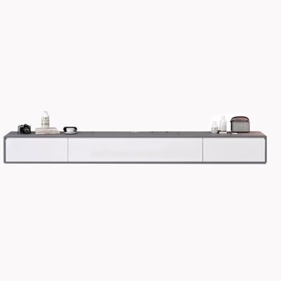 Living Room TV Stand, Solid Wood, Wall-Mounted, Gray, 220 × 20 × 24 cm