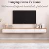 Living Room TV Stand, Solid Wood, Wall-Mounted, Gray, 220 × 20 × 24 cm view 2