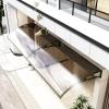 Quiet Curved Polycarbonate Door and Window Awning, UV-Protected Rain Cover, 60/80 cm W, Brown view 1
