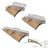Quiet Curved Polycarbonate Door and Window Awning, UV-Protected Rain Cover, 60/80 cm W, Brown view 2
