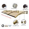 Quiet Curved Polycarbonate Door and Window Awning, UV-Protected Rain Cover, 60/80 cm W, Brown view 3