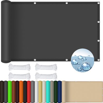 Shade Sail with Ropes, 1.5 x 4.4 m, 98% UV Protection, Dark Gray