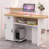 YVYKFZD Reception Desk with Counter, Lockable Drawers, Almond, L (43.3 x 19.6 x 41.3 in) view 2