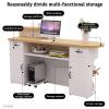 YVYKFZD Reception Desk with Counter and Lockable Drawers, Almond, 47.2 x 19.6 x 41.3 in view 4