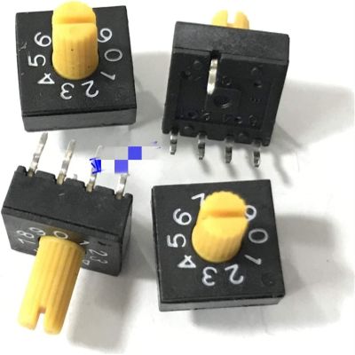 VWWJCCRO 3-Pack Rotary Encoder, 0–9 Rotary Coding Switch, 10-Position PCB DIP Switch, 8421C Positive Code 4:1 with Knob