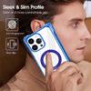 xinyunew 360° Rotating Ring Case with Lanyard for iPhone 14 Pro Max, MagSafe Compatible, Blue view 3