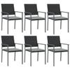 HEFZGDB 6-Piece Garden Chair Set with Cushions, Black, PE Rattan view 2