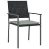 HEFZGDB 6-Piece Garden Chair Set with Cushions, Black, PE Rattan view 3