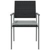 HEFZGDB 6-Piece Garden Chair Set with Cushions, Black, PE Rattan view 4