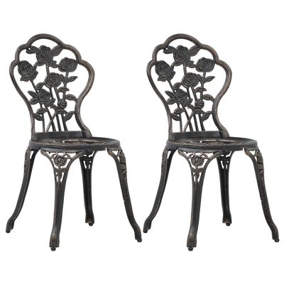 HEFZGDB Bistro Chairs 2-Piece Set, Bronze Cast Aluminum
