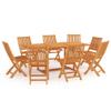 WEMYUFURN 9-Piece Solid Teak Wood Outdoor Dining Set view 2