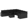 Rantry 11-Piece Black Poly Rattan Garden Sofa Set with Cushions view 2