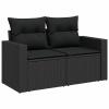 Rantry 11-Piece Black Poly Rattan Garden Sofa Set with Cushions view 3
