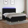 Homgoday Modern Box Spring Bed with Mattress and LED, Black, 180 x 200 cm, Fabric view 1