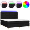 Homgoday Modern Box Spring Bed with Mattress and LED, Black, 180 x 200 cm, Fabric view 2