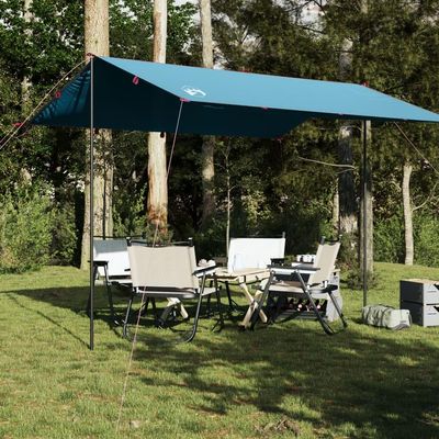 Homgoday Waterproof Outdoor Tarp, Blue, 360 x 294 cm, Rainproof Coated Camping Groundsheet for Cot, Ground and Beach, Height 1