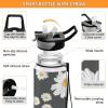 KLL Sports Water Bottle with Straw Lid, Leakproof, BPA-Free, 907 ml, Daisy Design view 4