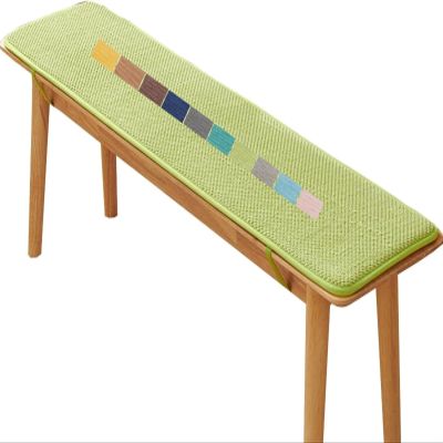 Green Corduroy Bench Cushion with Ties, 70 x 55 cm