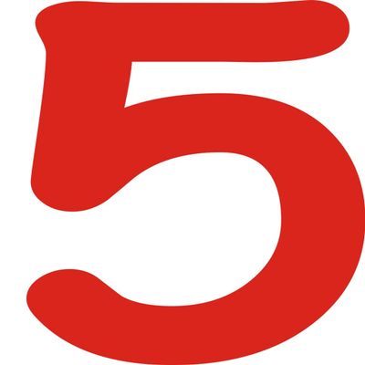 Kleckerliese Number Sticker 32 cm, Single Digit 5, Silk-Matte, Red
