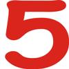 Kleckerliese Number Sticker 32 cm, Single Digit 5, Silk-Matte, Red view 1