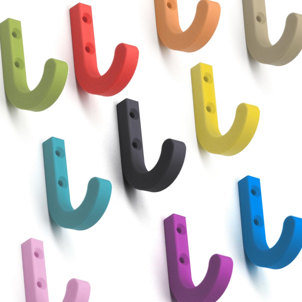 Generic Slimline Clothing & Towel Hooks – Many Colors (3, Brown E21)