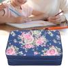 Fdit Pencil Case with 252 Slots, Rose Pattern, Multi-Layer Zippers and Pen Holder view 2