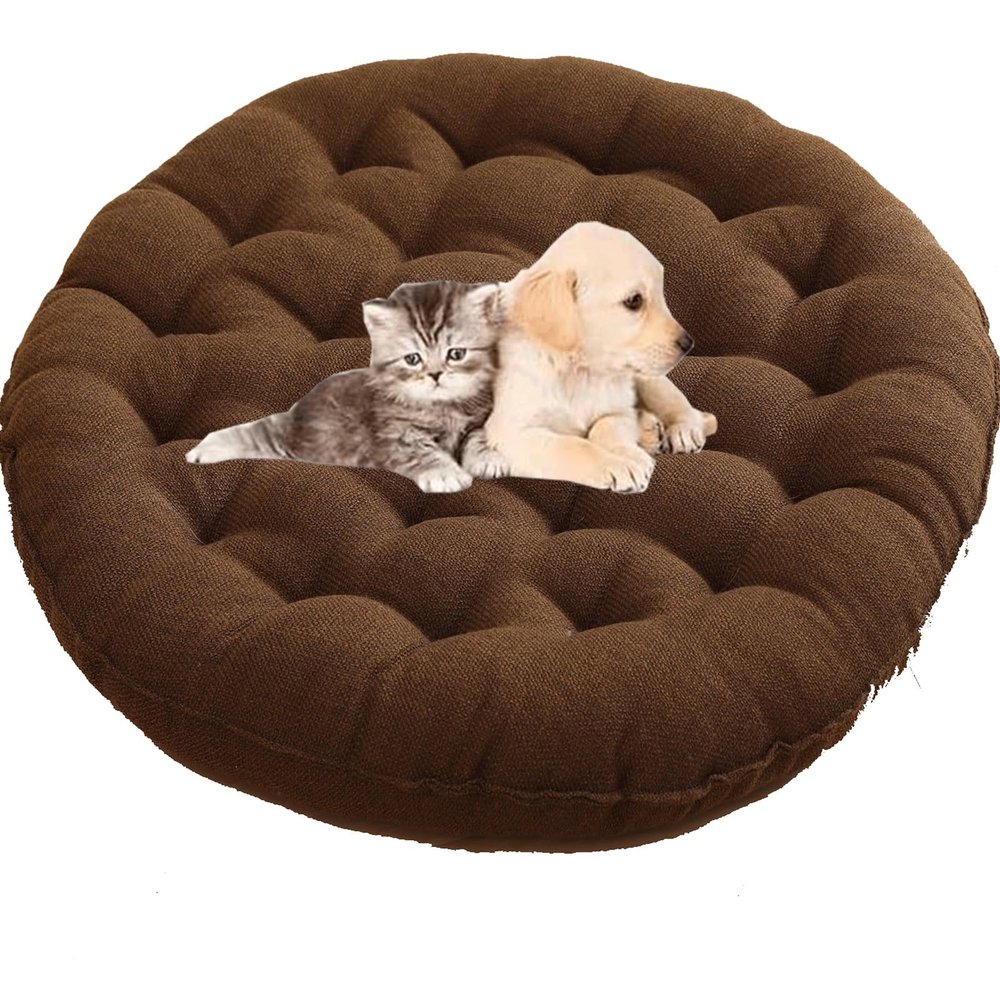 uyeoco Round Chair Cushion Floor Cushion, 65/70 cm Diameter, Indoor and Outdoor, Thick Padding (H11, 55 x 8 cm)