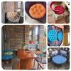 uyeoco Round Chair Cushion Floor Cushion, 65/70 cm Diameter, Indoor and Outdoor, Thick Padding (H11, 55 x 8 cm) view 3