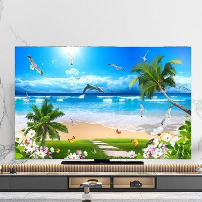 FUELIX TV Cover for 32–75-Inch TVs, Dustproof Soft Polyester Cover for Indoor Use, Compatible with PCs, Desktop Computers, and TV Screens, A4, 75 in