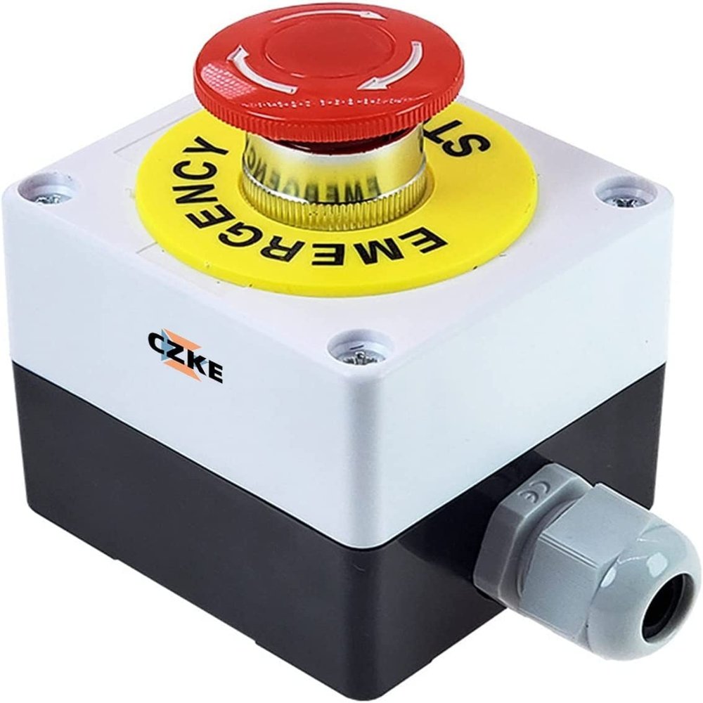 Emergency Pushbutton Switch with Box, 22 mm, 1 NO/1 NC, 10 A, 660 V