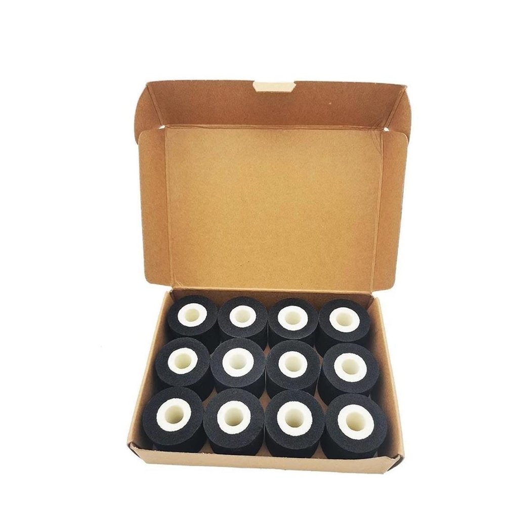 Black 36x16mm 36x32mm 36x36mm 36x40mm 36x35mm 40x40mm Hot Stamp Coder Ink Roller for 380 Coding Sealing Machine, Easy to Use (40mm*40mm, 12 pcs)