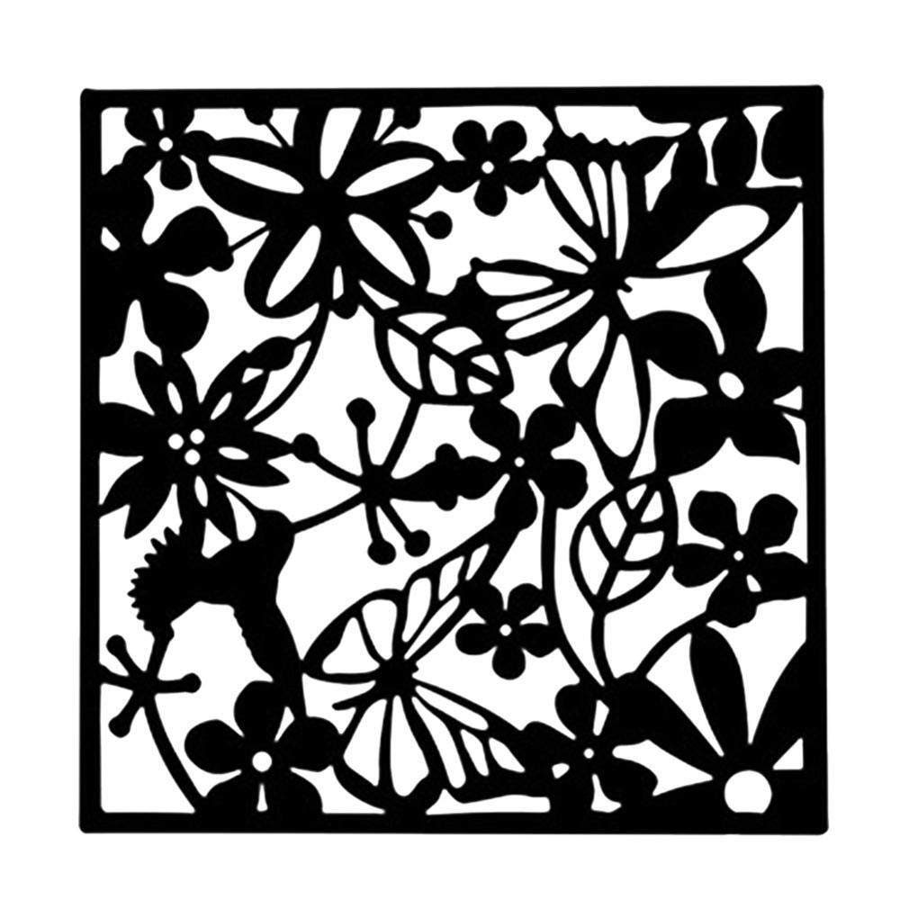 Hanging Room Divider, 12-Piece Decorative Black Plastic Panel Set