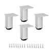 Metal and Aluminum Furniture Legs, DIY Cabinet Feet, Set of 4, Square Adjustable Legs, White view 1
