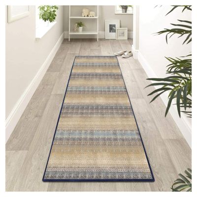 Siunwdiy Modern Abstract Runner Rug 60 x 280 cm, Non-Slip Rectangular Printed Rug with Yellow Pattern