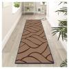 Siunwdiy Brown and Black Geometric Runner Rug 50 x 160 cm view 1