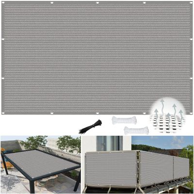 Shade Sail 3.8 x 3.8 m, Windproof, Water-Permeable, Light Gray