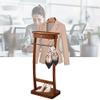 Freestanding Wooden Valet Stand with Hanger and Trouser Bar, 44.4 x 30 x 112.2 cm view 1