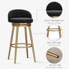 Velvet Swivel Bar Stools, Set of 2, Black, 75 cm view 2