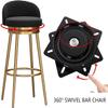 Velvet Swivel Bar Stools, Set of 2, Black, 75 cm view 4